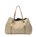 Gucci Large Twins Tote Beige Brown Metallic GG Canvas — view 5
