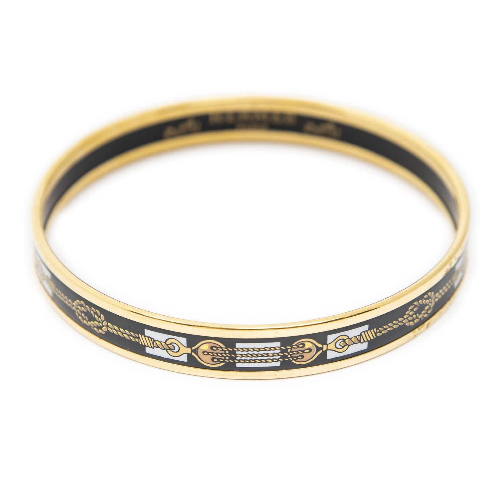 Hermes Enamel Bangle Black pumochi Bracelet — view 2