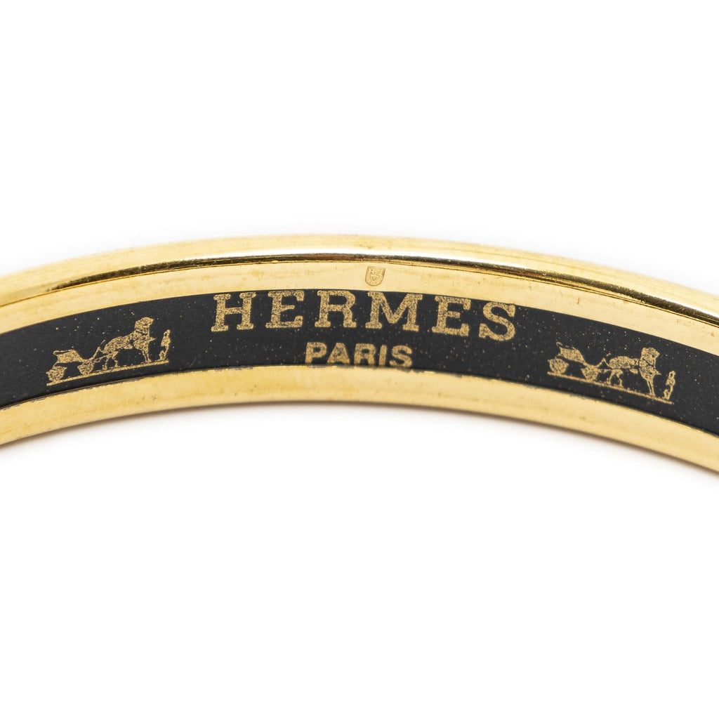 Hermes Enamel Bangle Black pumochi Bracelet — view 4