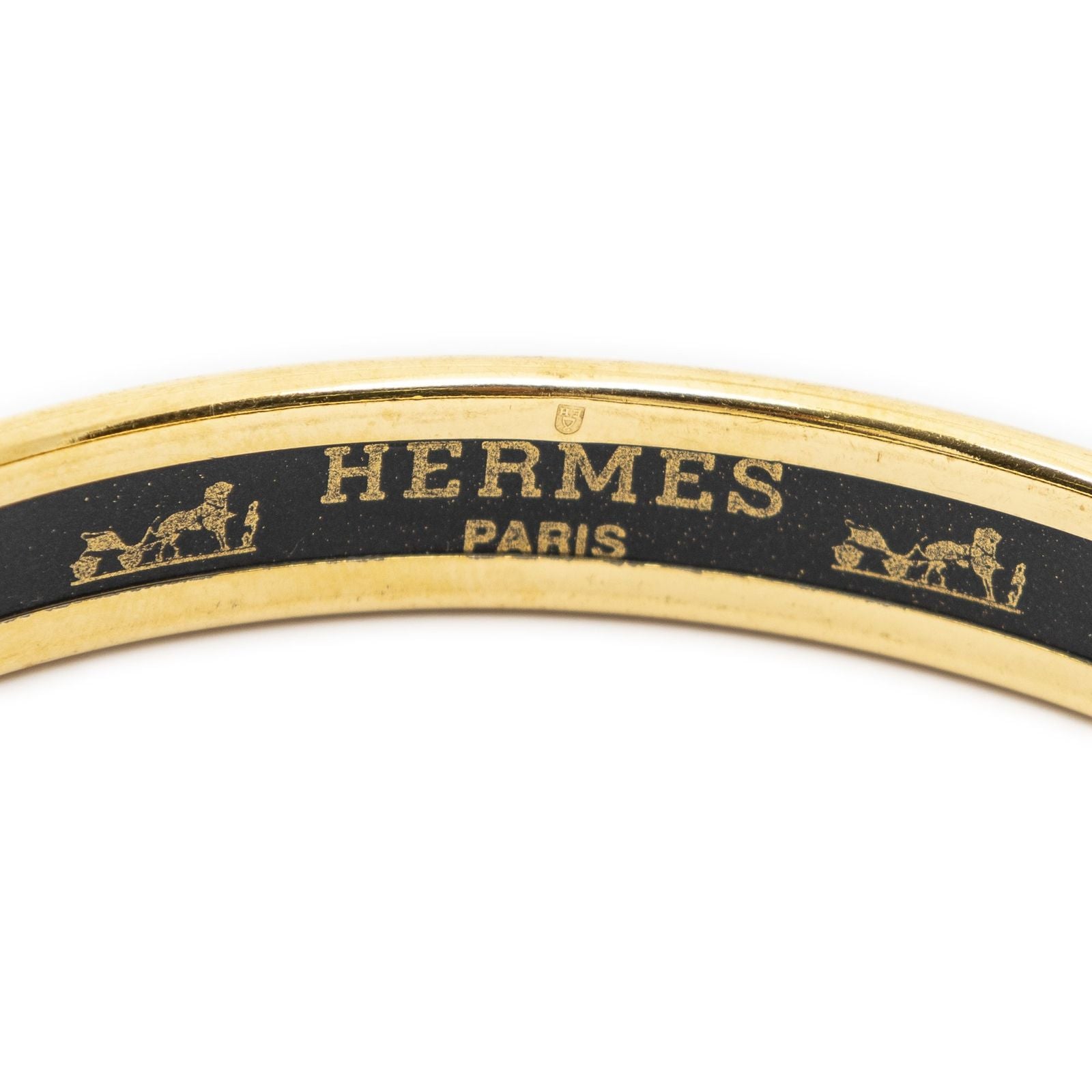 Hermes Enamel Bangle Black pumochi Bracelet — view 4