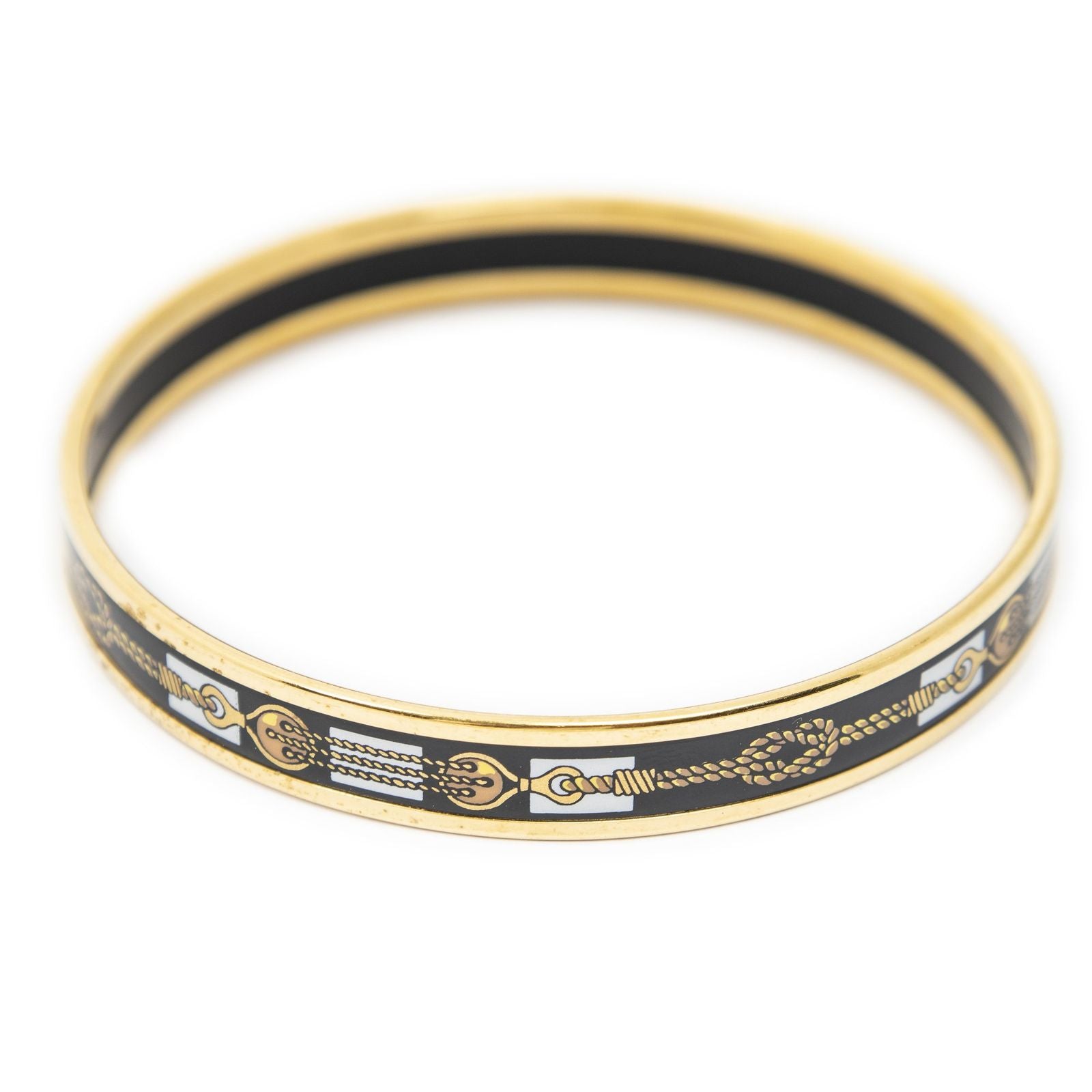 Hermes Enamel Bangle Black pumochi Bracelet — view 3
