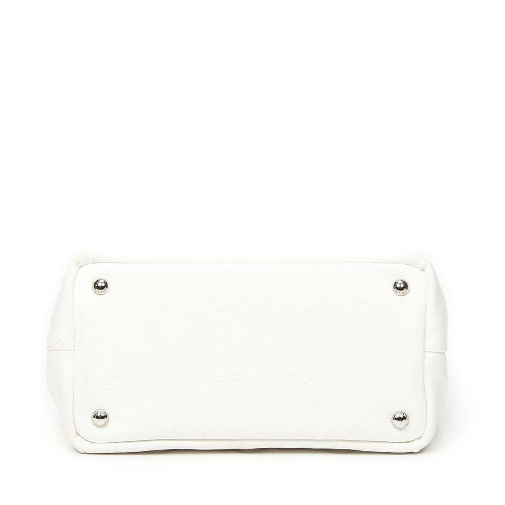 Prada Canapa Tote Ivory Grommet Canvasa — view 6
