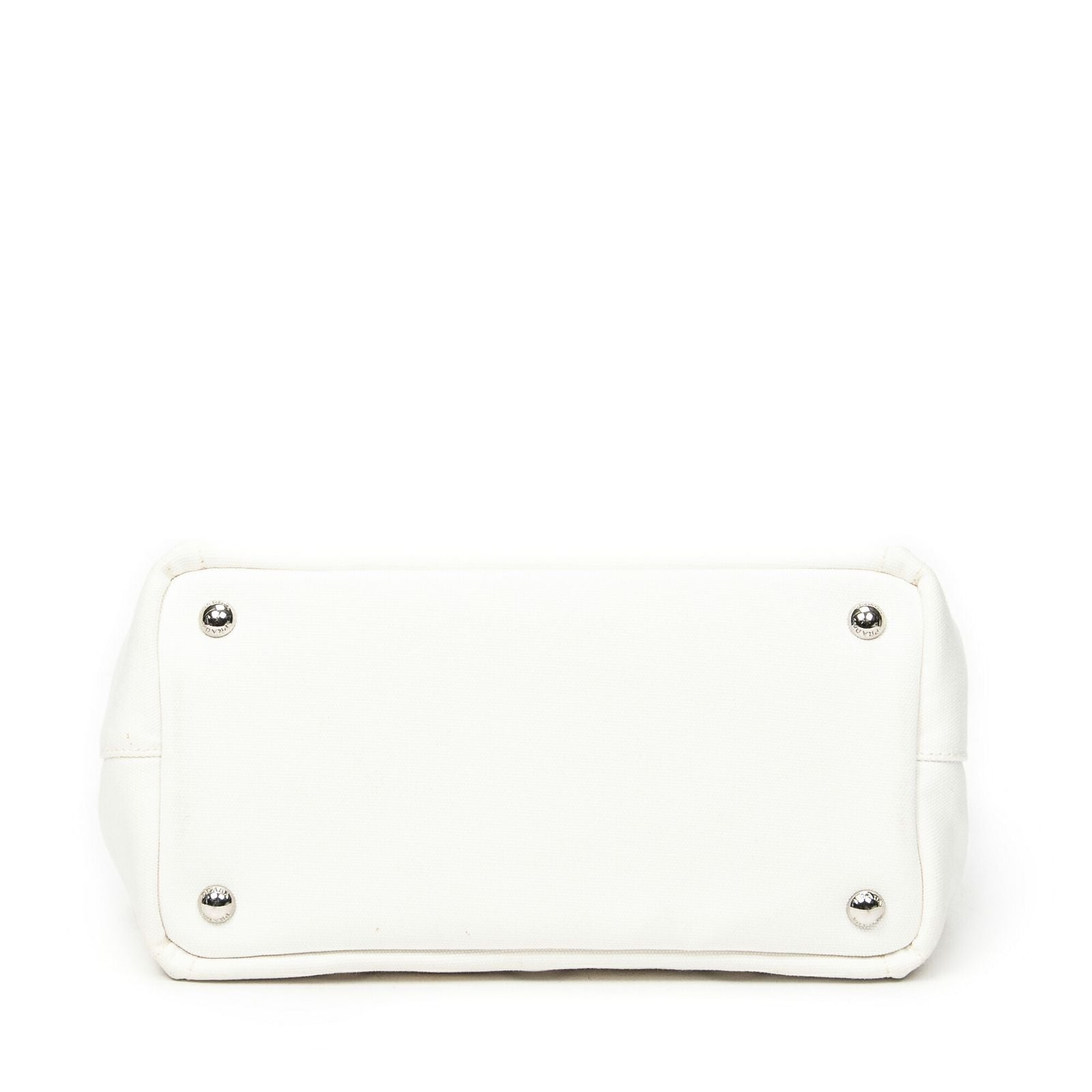 Prada Canapa Tote Ivory Grommet Canvasa — view 6