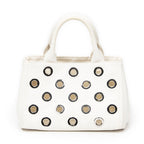 Prada Canapa Tote Ivory Grommet Canvasa — view 5