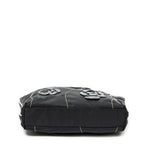 Prada Small Floral Applique Tote Black Bro Canvas — view 6