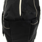 Prada Small Floral Applique Tote Black Bro Canvas — view 7