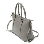 Gucci Convertible Satchel Gray Guccissima Leather — view 2