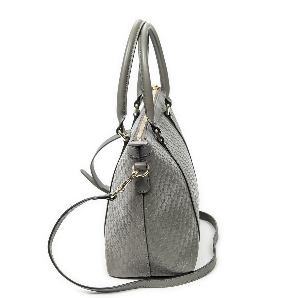 Gucci Convertible Satchel Gray Guccissima Leather — view 3