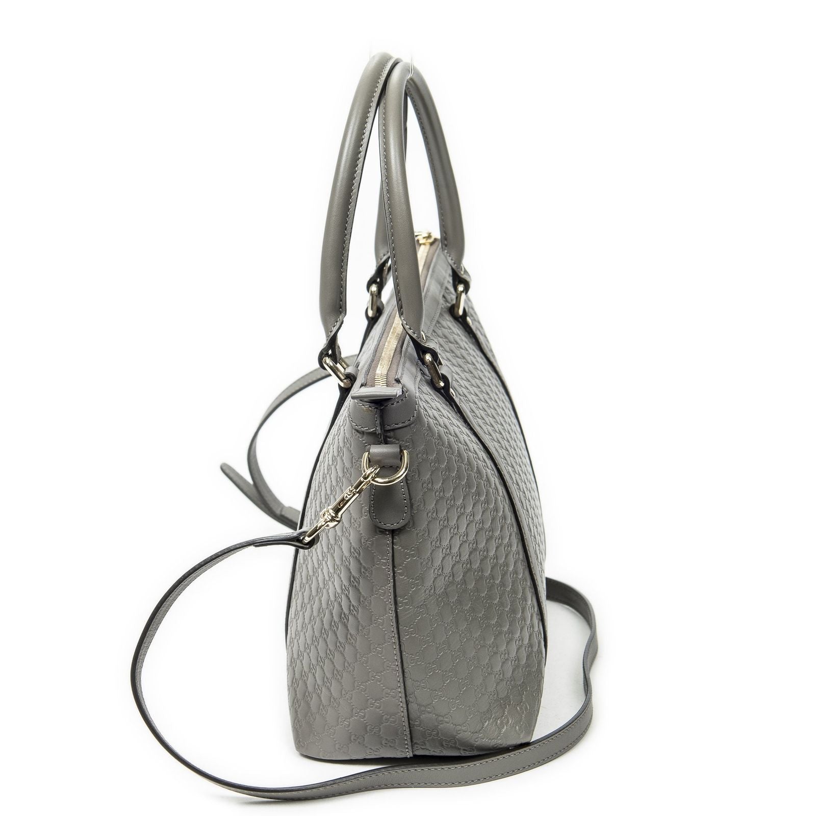 Gucci Convertible Satchel Gray Guccissima Leather — view 3