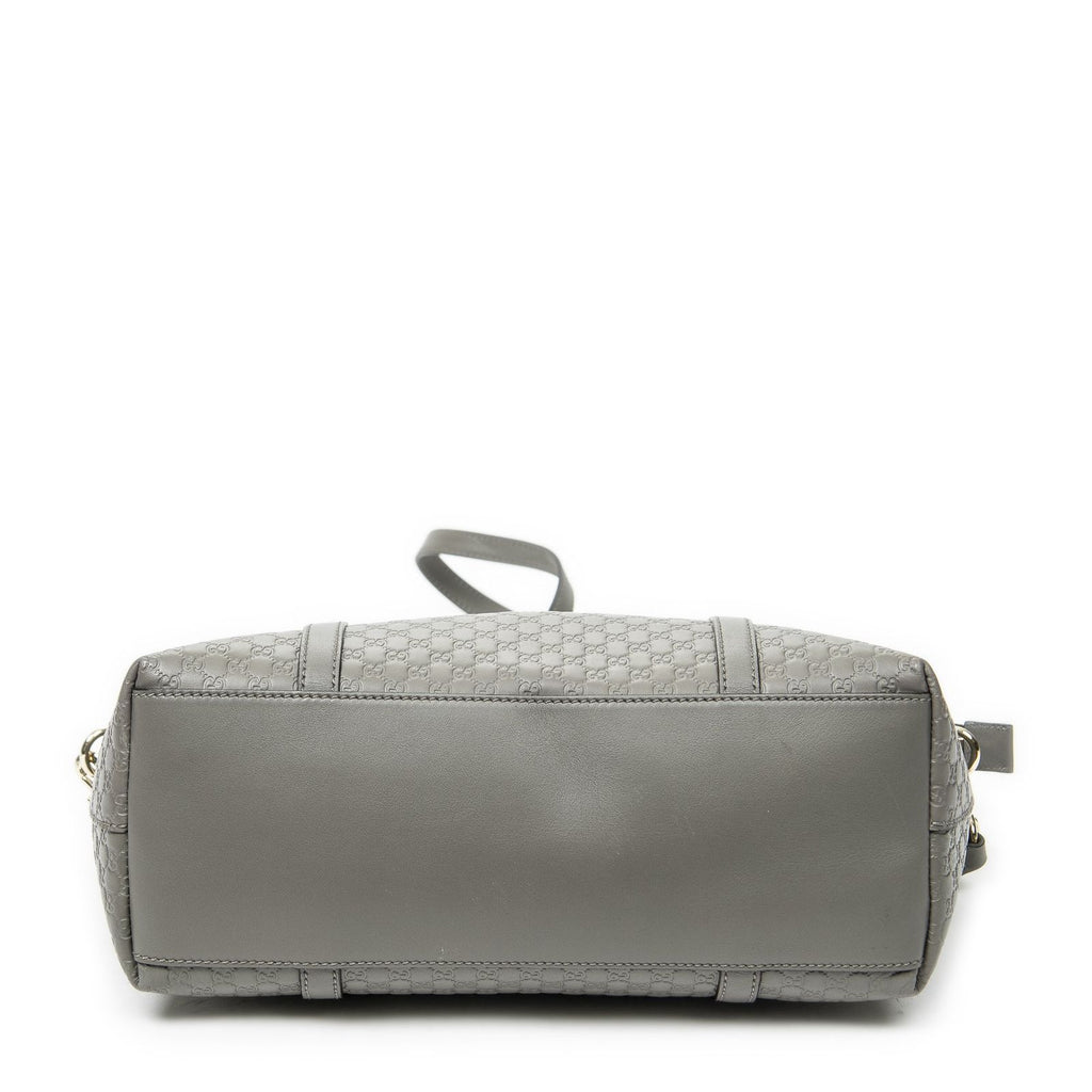 Gucci Convertible Satchel Gray Guccissima Leather — view 6