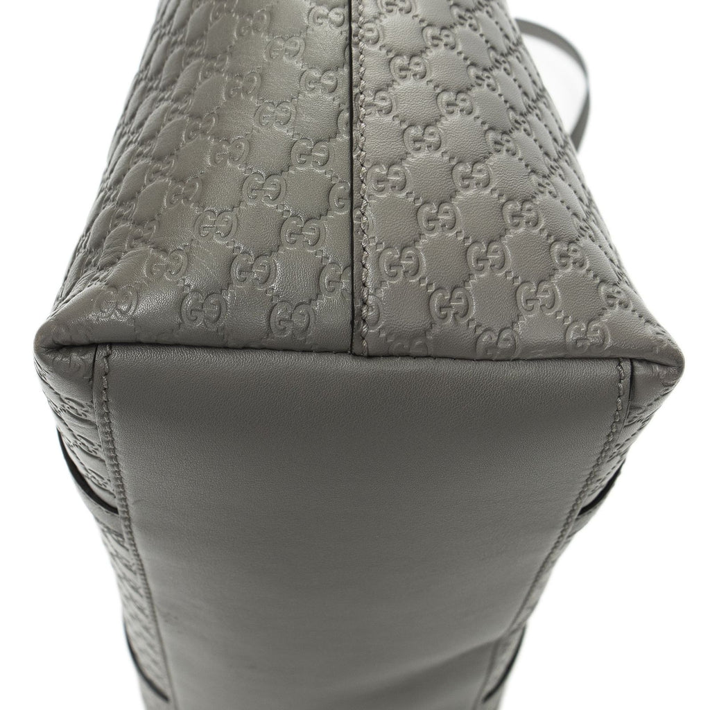 Gucci Convertible Satchel Gray Guccissima Leather — view 8