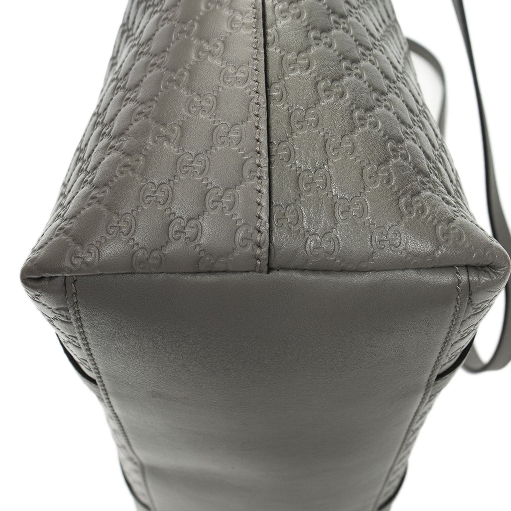 Gucci Convertible Satchel Gray Guccissima Leather — view 7