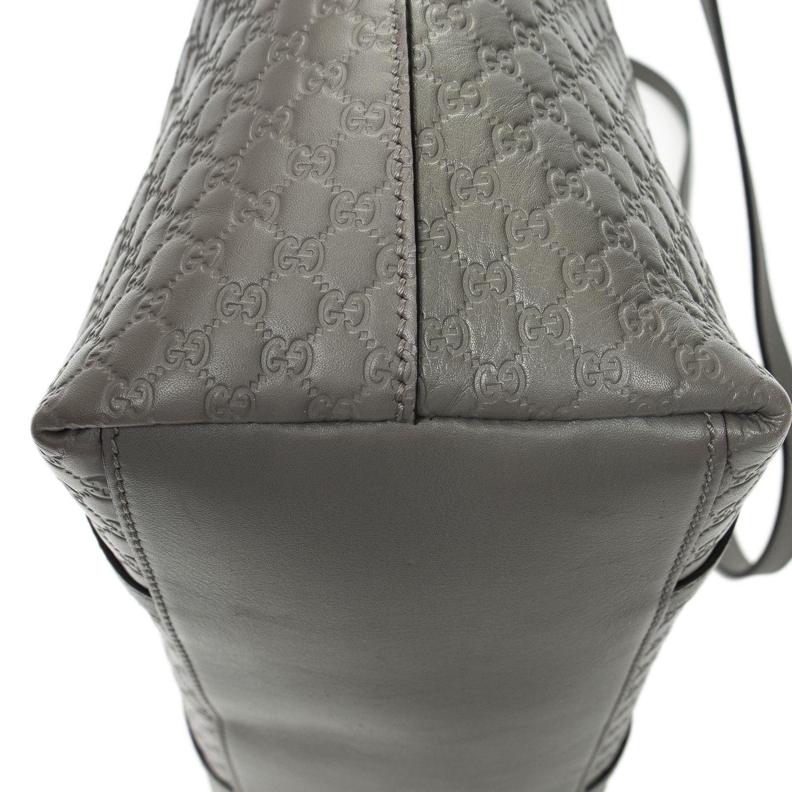 Gucci Convertible Satchel Gray Guccissima Leather — view 7