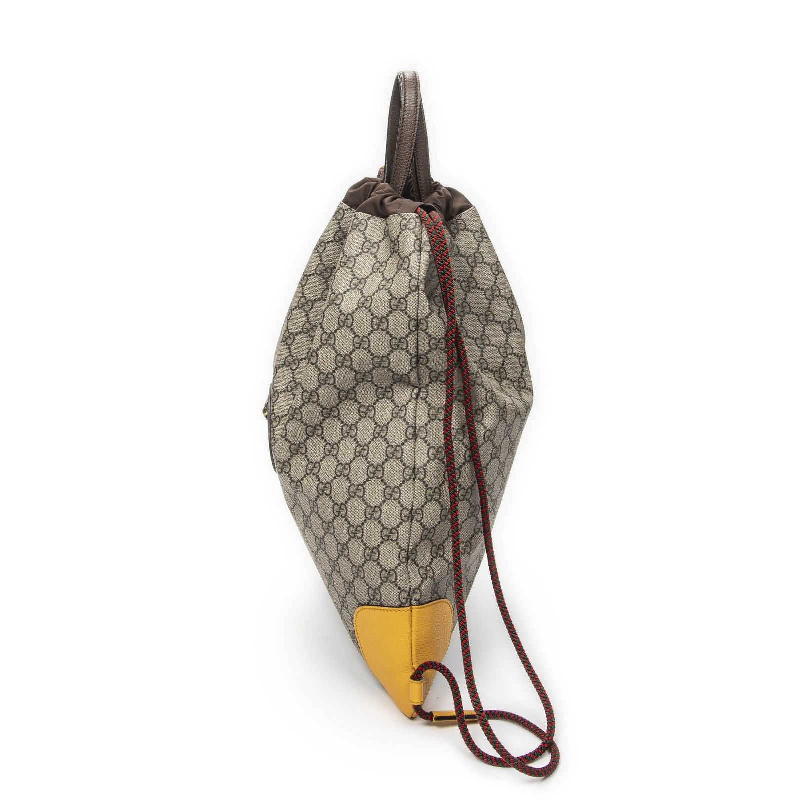 Gucci Drawstring Backpack Beige Brown Yellow Spuri Canvas — view 3