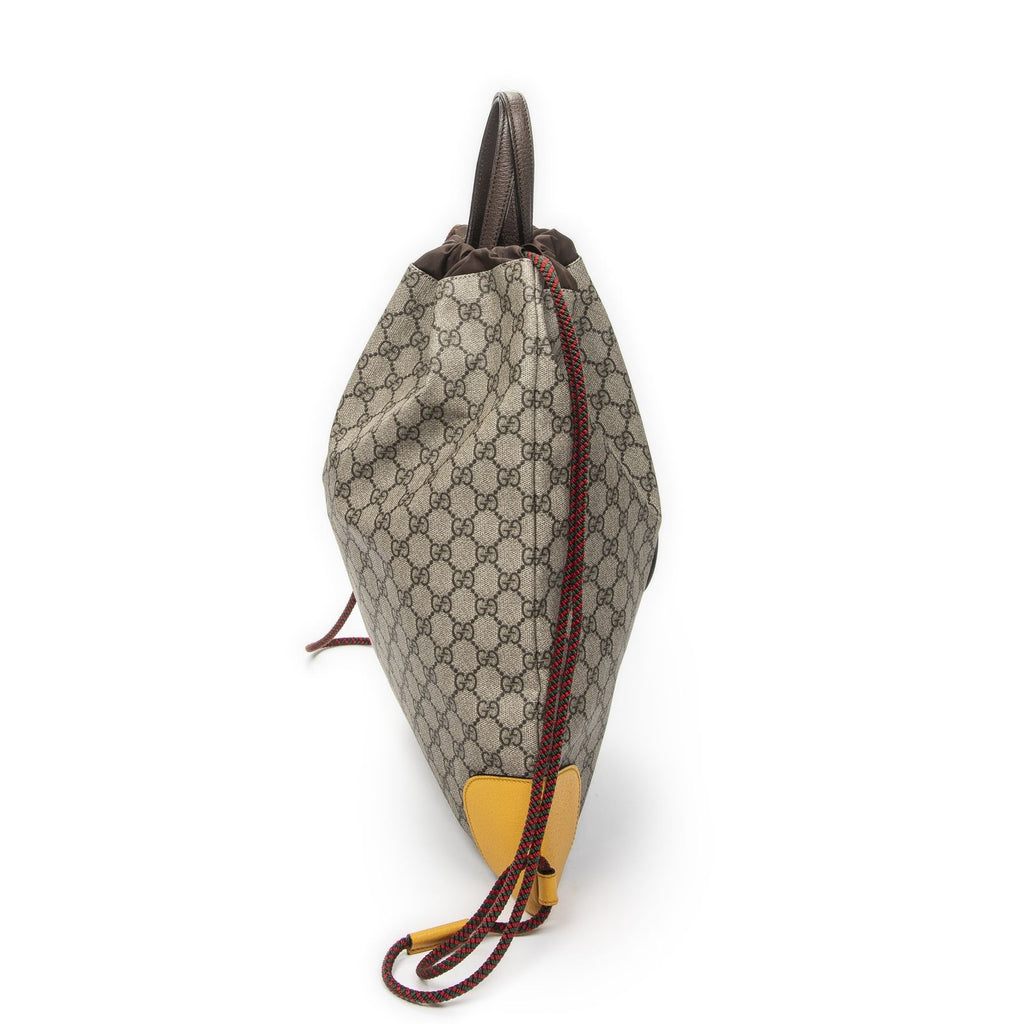 Gucci Drawstring Backpack Beige Brown Yellow Spuri Canvas — view 4