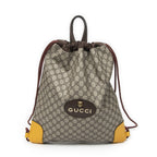 Gucci Drawstring Backpack Beige Brown Yellow Spuri Canvas