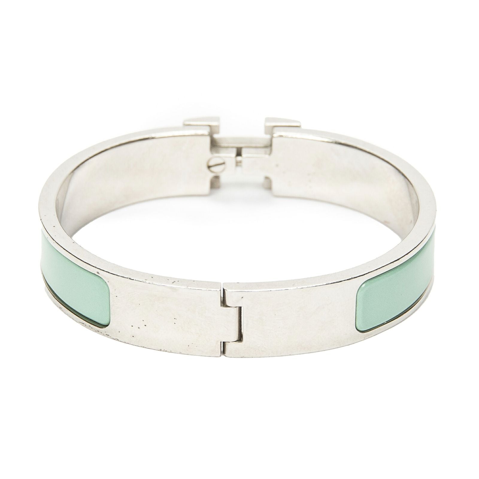 Hermes Clic Clac Bracelet Mintgreen Silver Plating — view 3