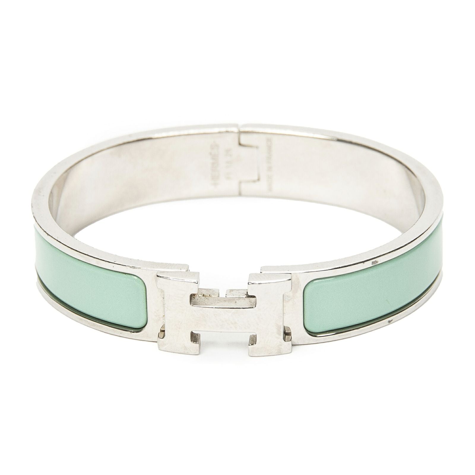 Hermes Clic Clac Bracelet Mintgreen Silver Plating — view 2