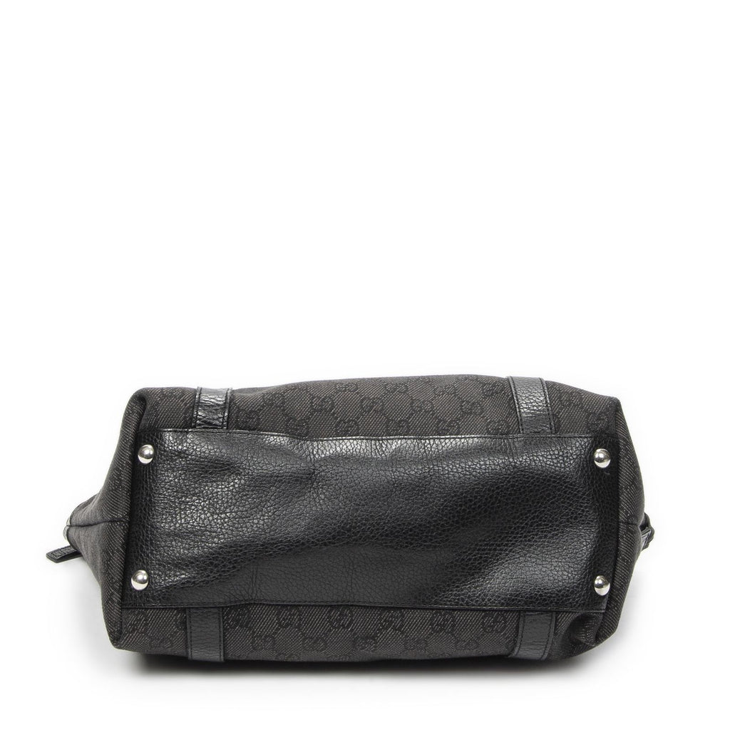 Gucci Abbey Tote Black GG Denim Canvas — view 6