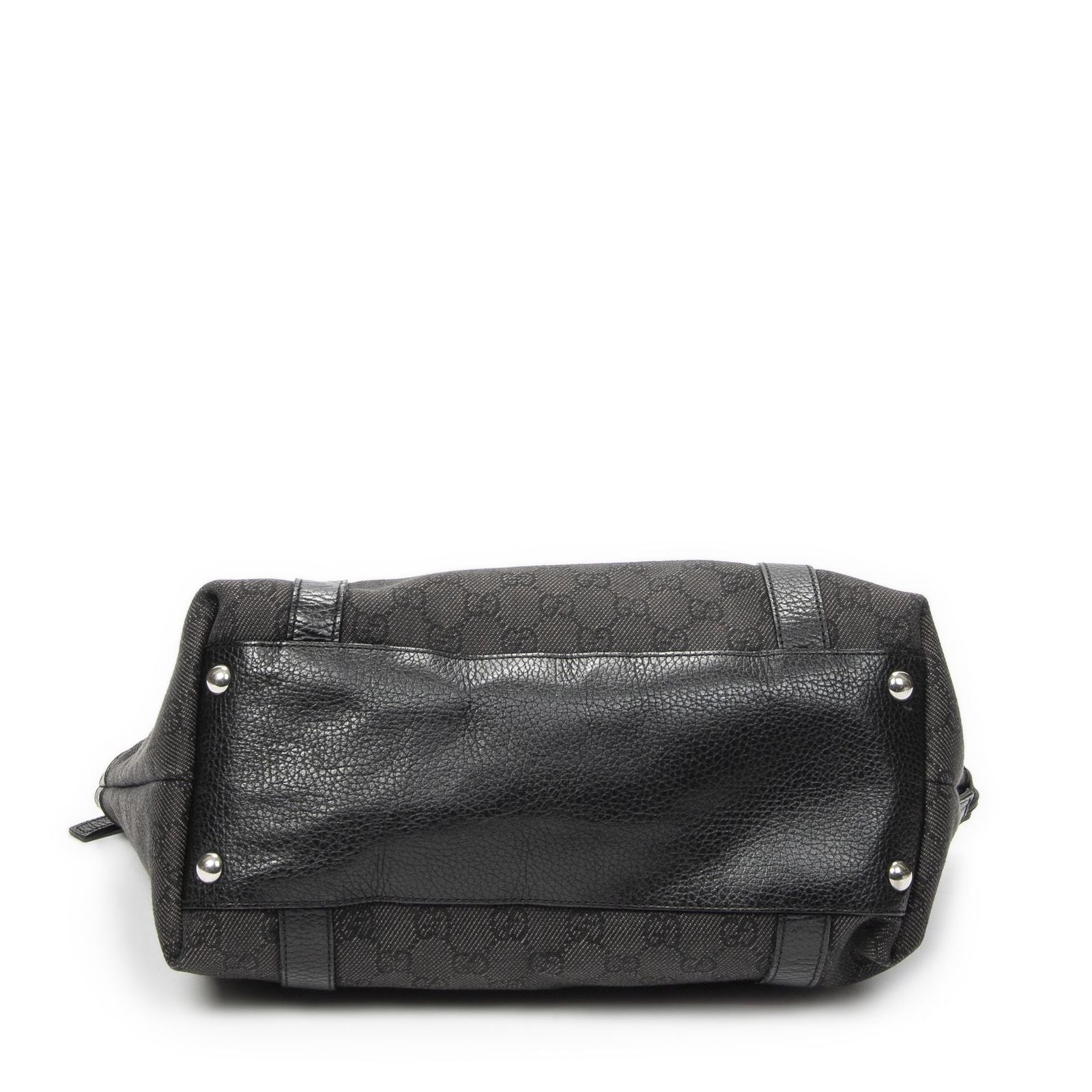 Gucci Abbey Tote Black GG Denim Canvas — view 6