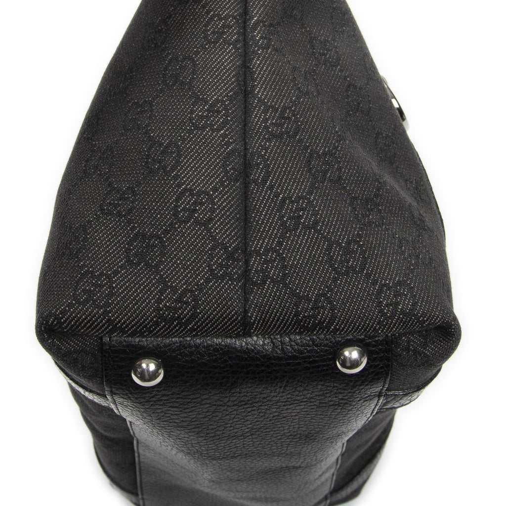 Gucci Abbey Tote Black GG Denim Canvas — view 7