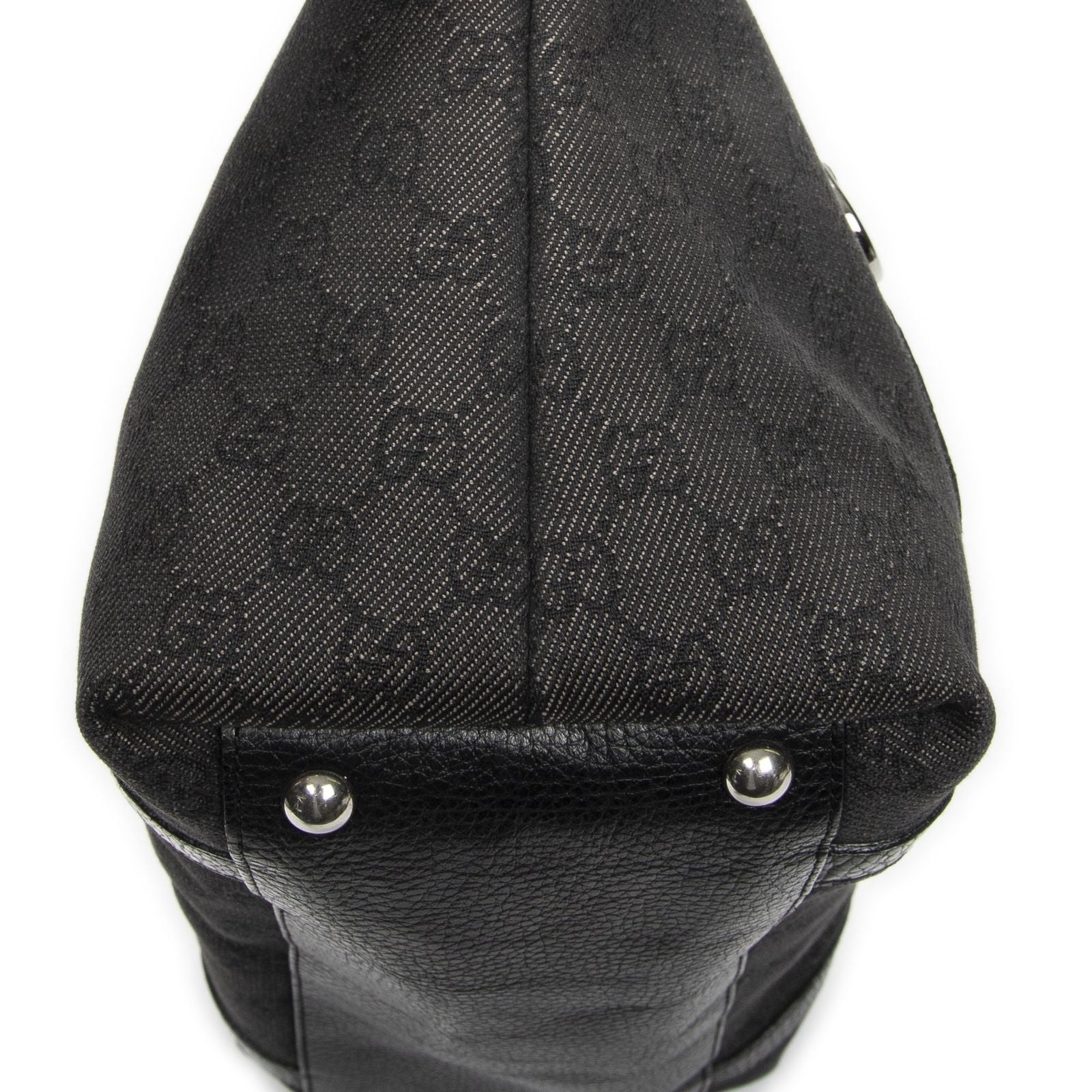 Gucci Abbey Tote Black GG Denim Canvas — view 7