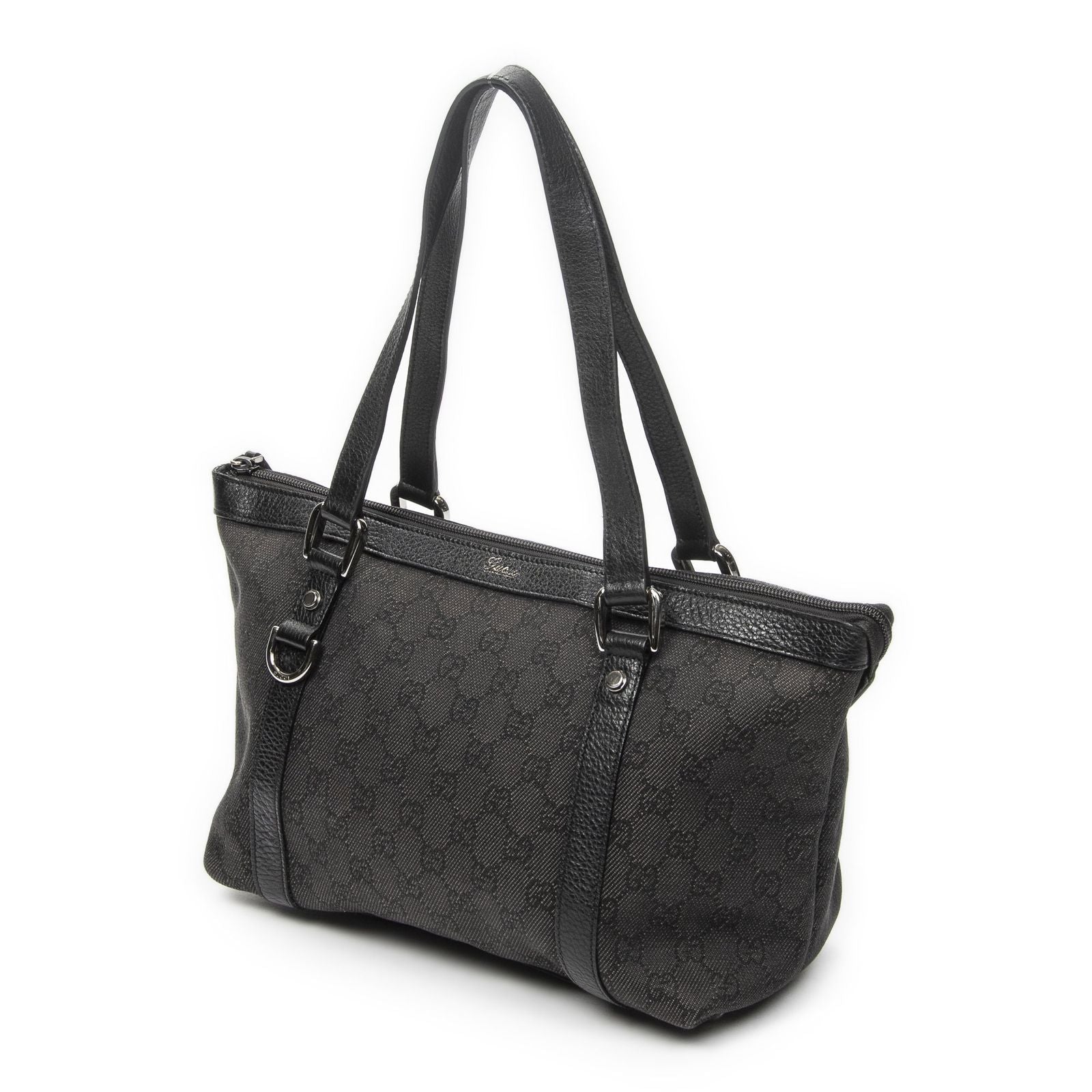 Gucci Abbey Tote Black GG Denim Canvas — view 2