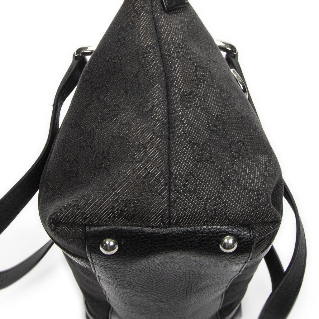 Gucci Abbey Tote Black GG Denim Canvas — view 8