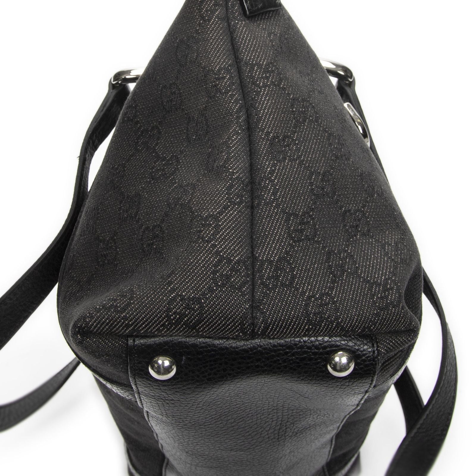 Gucci Abbey Tote Black GG Denim Canvas — view 8