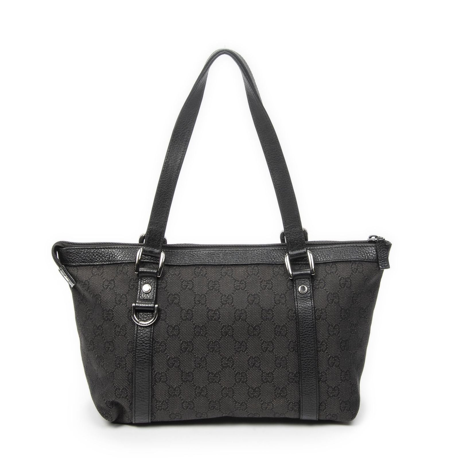 Gucci Abbey Tote Black GG Denim Canvas — view 5