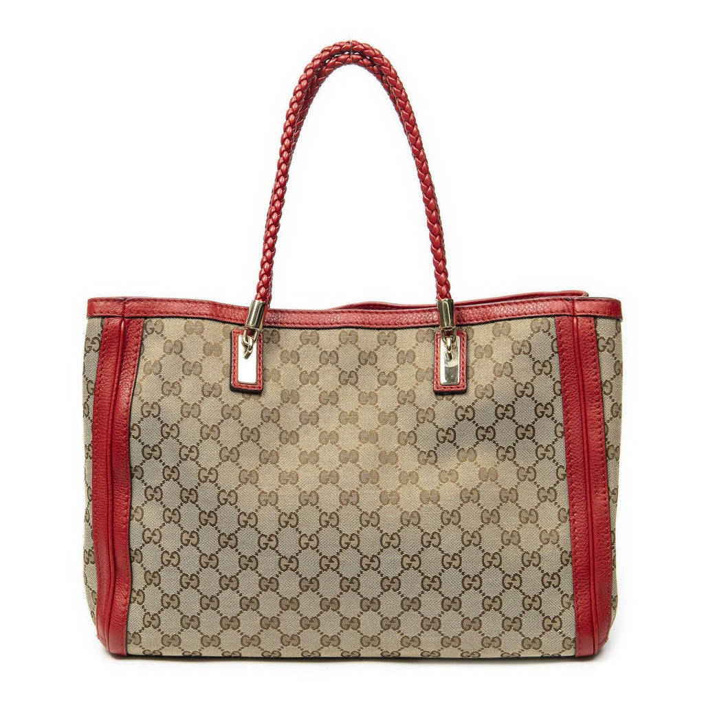 Gucci Tote Beige Red GG Canvas — view 5