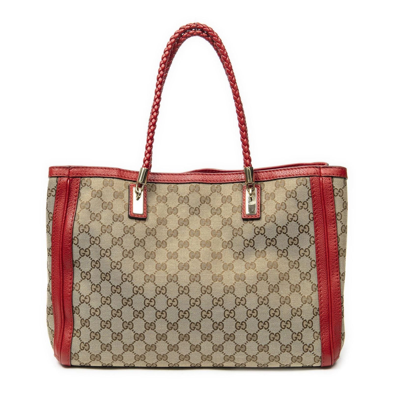 Gucci Tote Beige Red GG Canvas — view 5