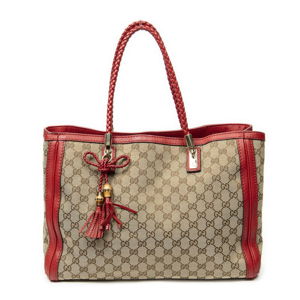 Gucci Tote Beige Red GG Canvas