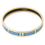 Hermes Enamel Bangle Blue Tiny Cubes Motifa Bracelet — view 2