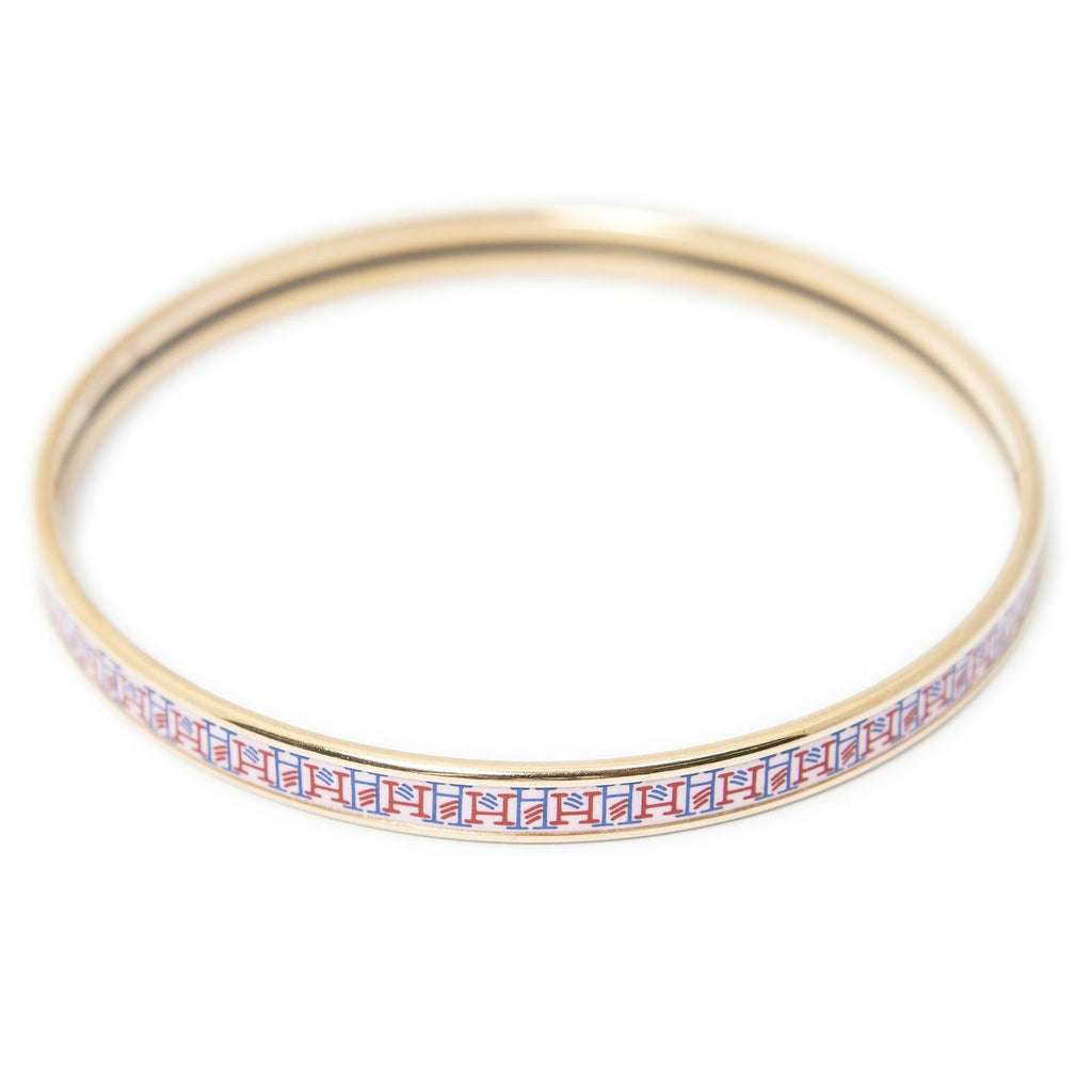 Hermes Enamel Bangle Pink Motif Bracelet — view 3