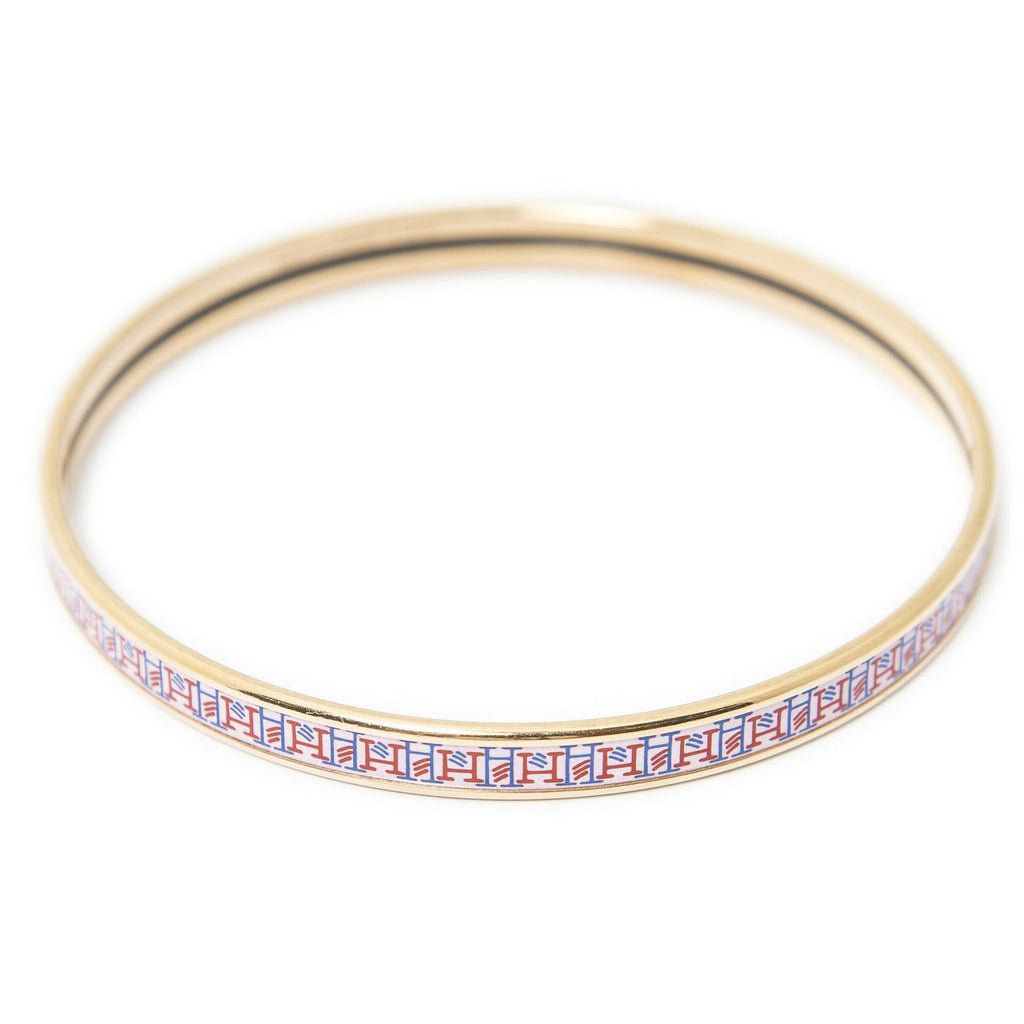 Hermes Enamel Bangle Pink Motif Bracelet — view 2