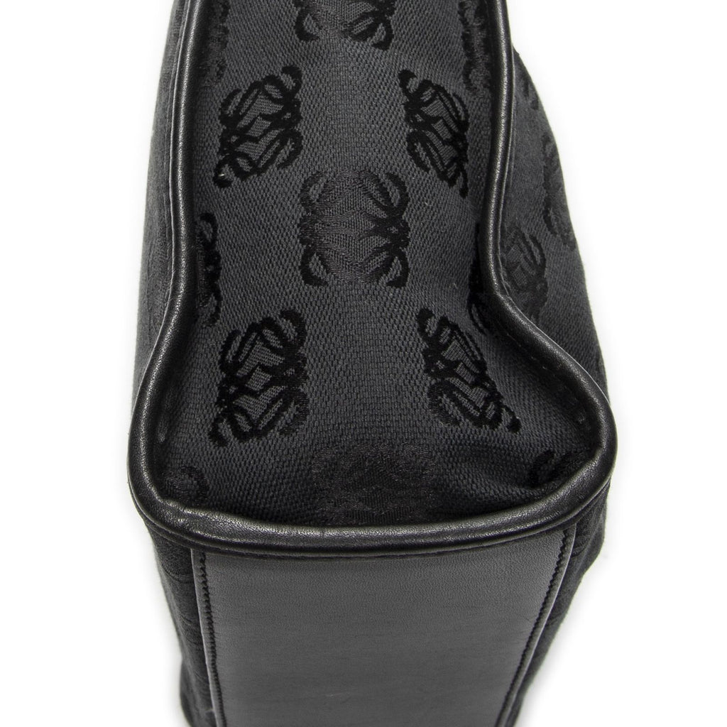 Loewe Zip Tote Black Anagram Canvas Handbag — view 7