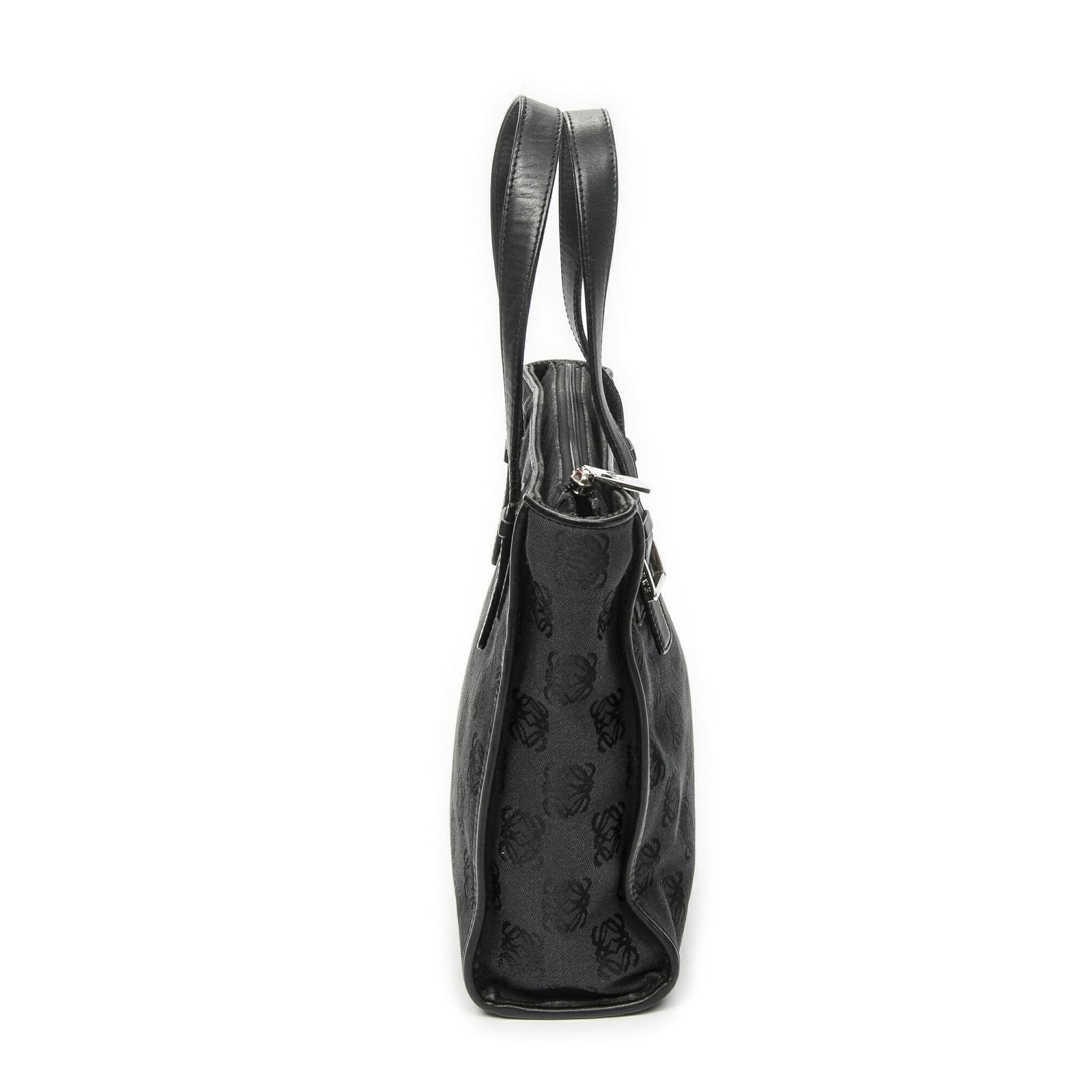 Loewe Zip Tote Black Anagram Canvas Handbag — view 4
