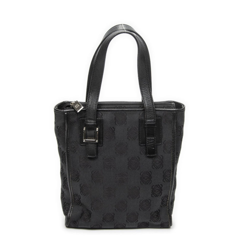 Loewe Zip Tote Black Anagram Canvas Handbag