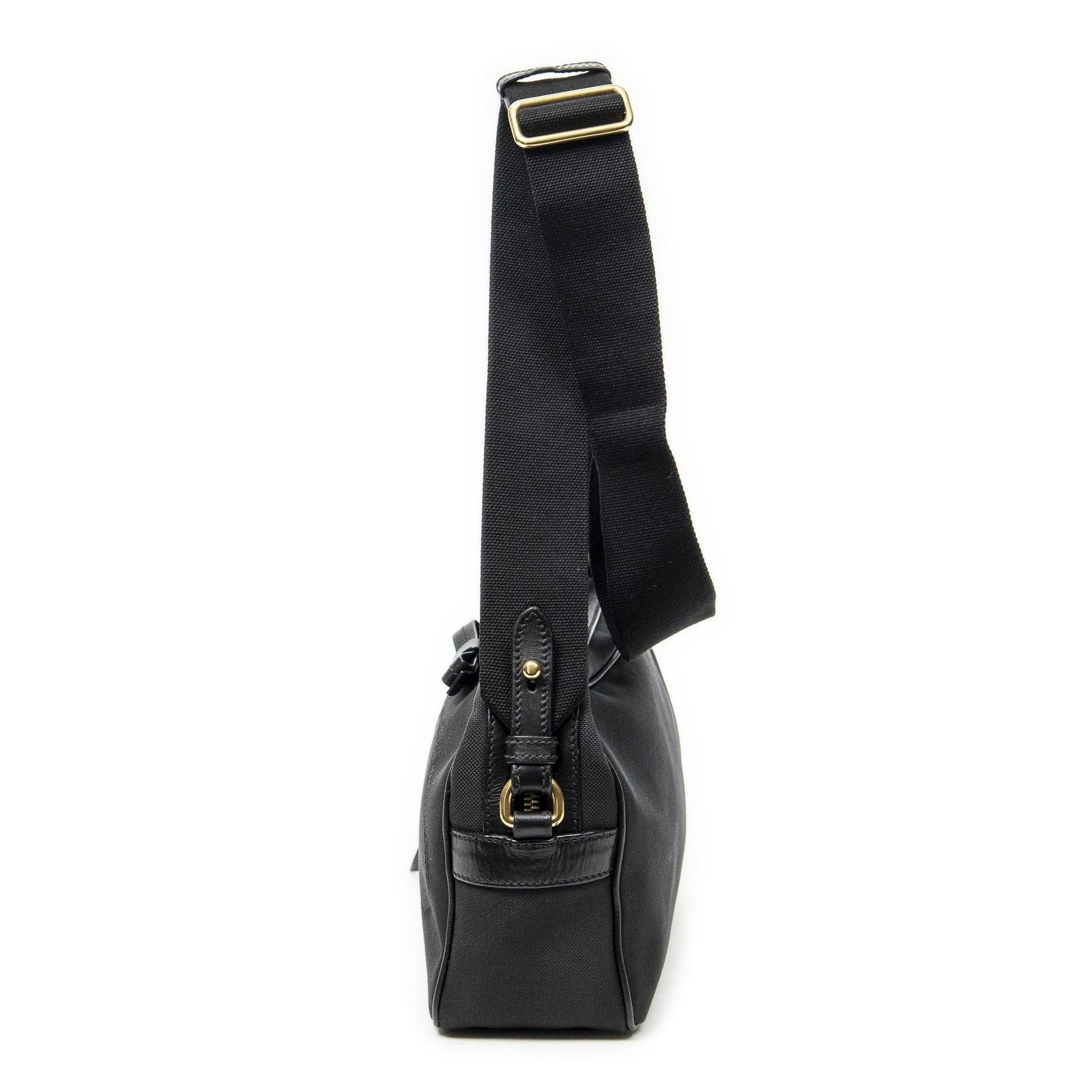 Prada Jacquard Logo Camera Bag Black Canvas — view 3