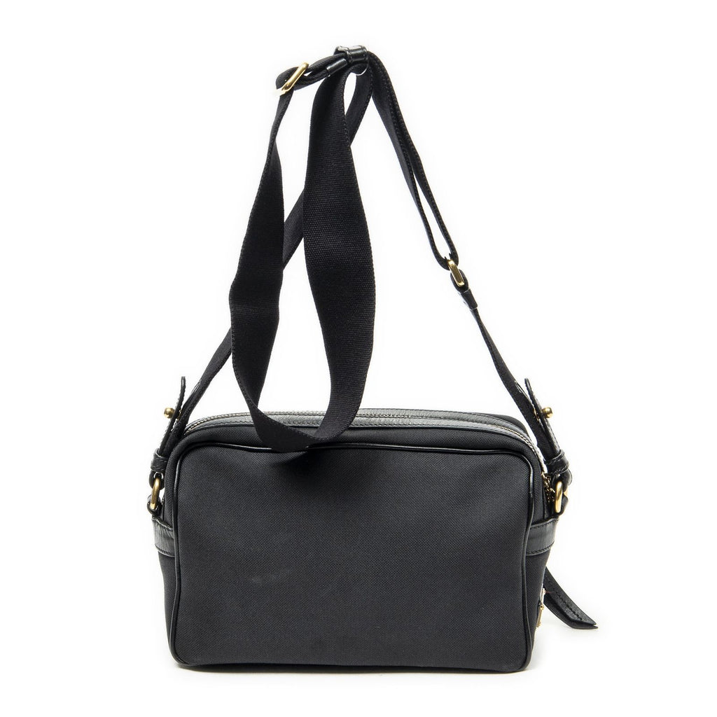 Prada Jacquard Logo Camera Bag Black Canvas — view 5