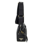 Prada Jacquard Logo Camera Bag Black Canvas — view 4