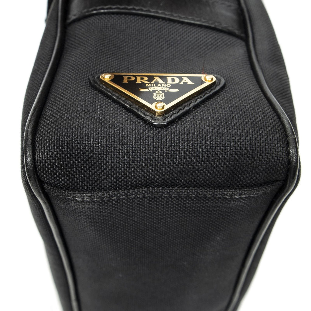 Prada Jacquard Logo Camera Bag Black Canvas — view 7