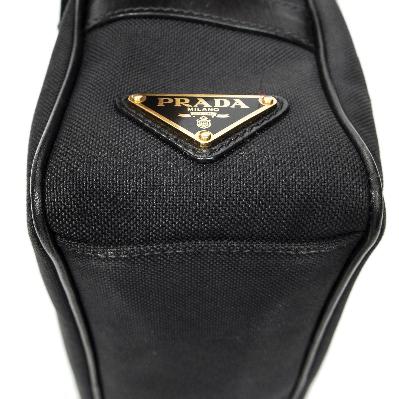 Prada Jacquard Logo Camera Bag Black Canvas — view 7