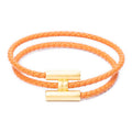Hermes Tournis Tresse Bracelet Orange Calfskin
