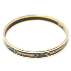 Hermes Enamel Bangle Black Brown Belt Motif Bracelet — view 2