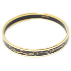 Hermes Enamel Bangle Black Brown Belt Motif Bracelet — view 3