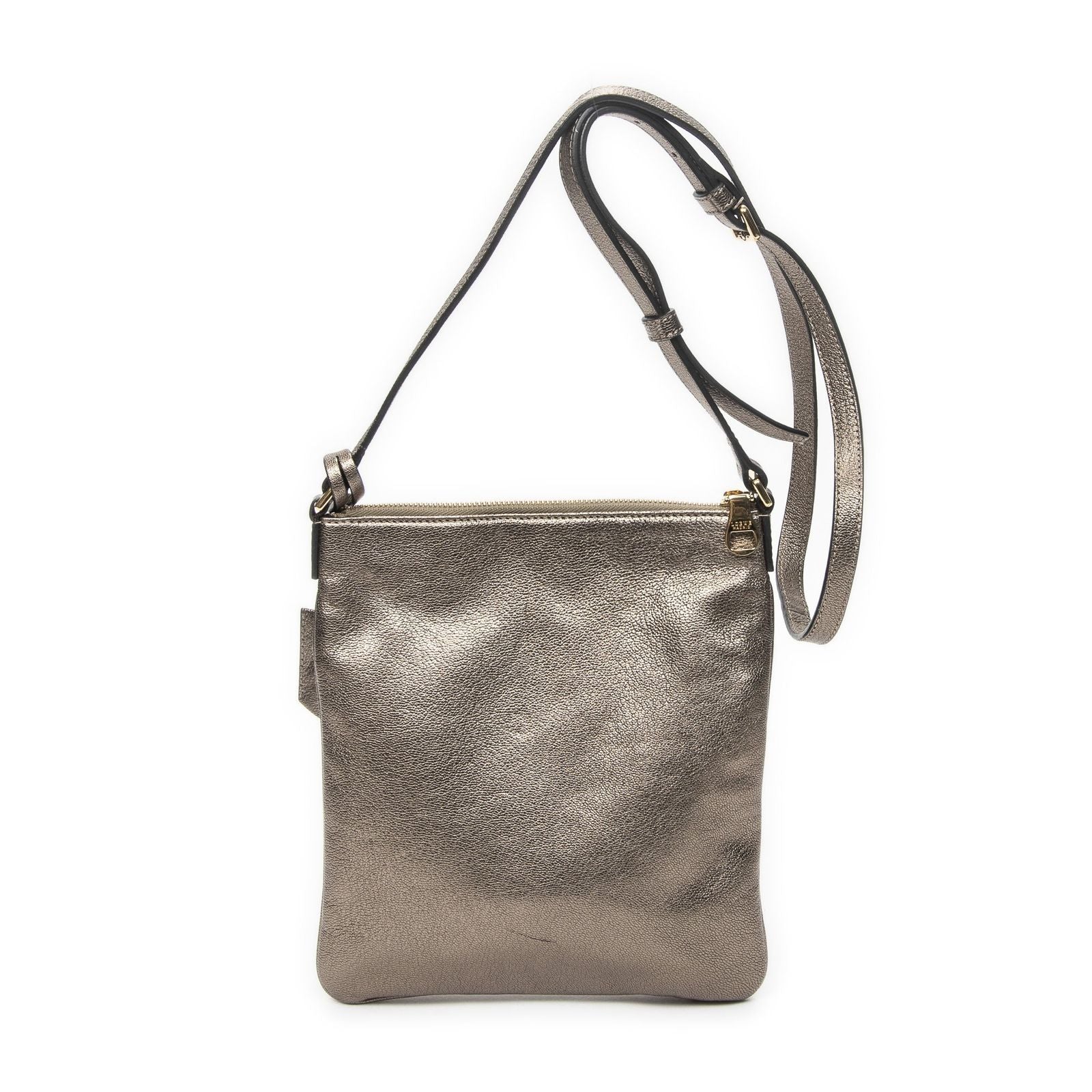 Loewe Flap Cross Blanc Metallic Calfskin Leather Crossbody — view 5