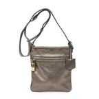 Loewe Flap Cross Blanc Metallic Calfskin Leather Crossbody