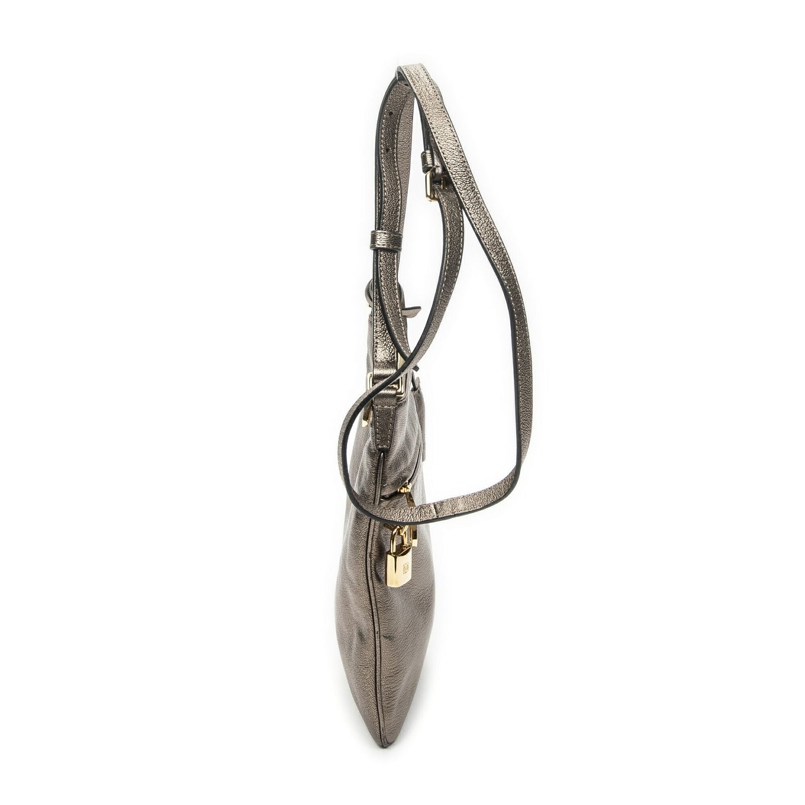 Loewe Flap Cross Blanc Metallic Calfskin Leather Crossbody — view 4